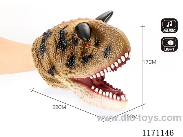 Vinyl Dinosaur Hand Puppet with Lights and Sounds