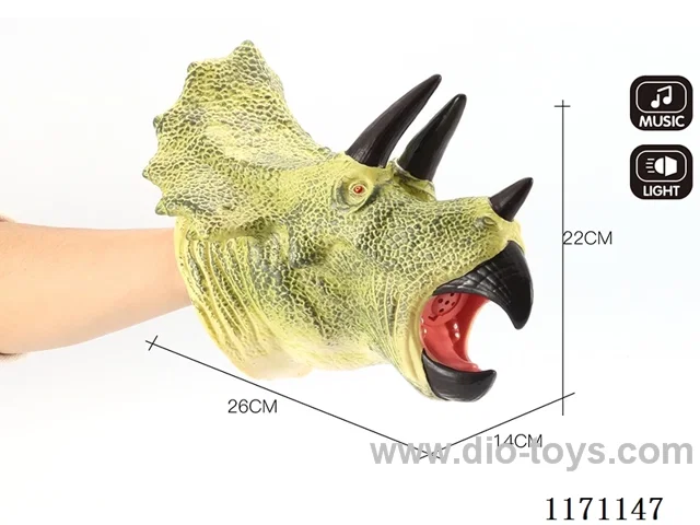 Vinyl Dinosaur Hand Puppet with Lights and Sounds