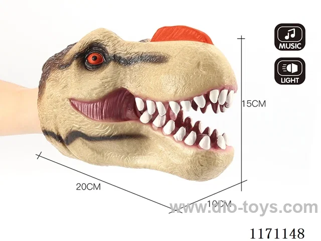 Vinyl Dinosaur Hand Puppet with Lights and Sounds