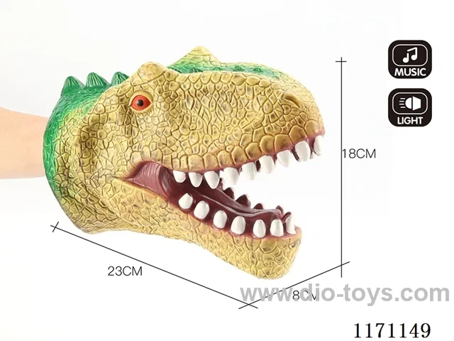 Vinyl Dinosaur Hand Puppet with Lights and Sounds