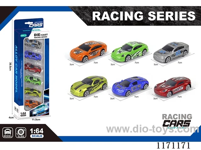 Alloy gliding simulation car 6 mixed (6 / box)