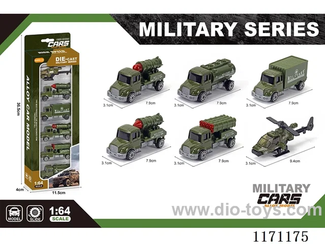 Alloy Scooter Long Head Military Vehicle 6 Mixed