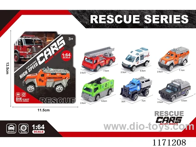 Alloy Scooter Sanitation Vehicle 6 models mixed packing