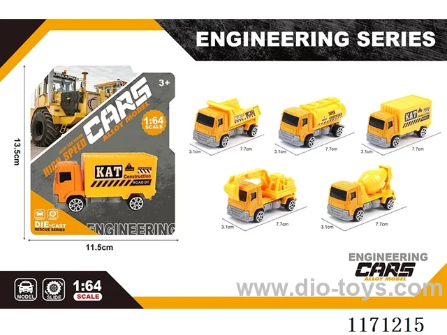 Alloy skidding short head engineering car 5 mixes