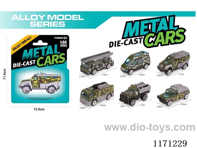 Alloy Scooter Military Vehicles 6 Assorted