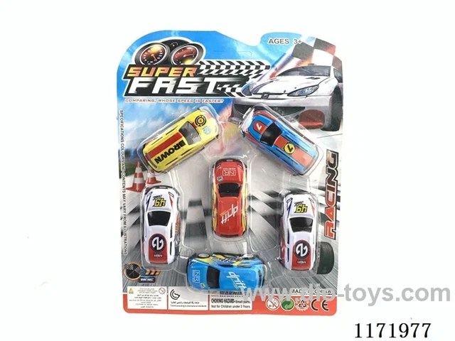 6PCS pull back iron car
