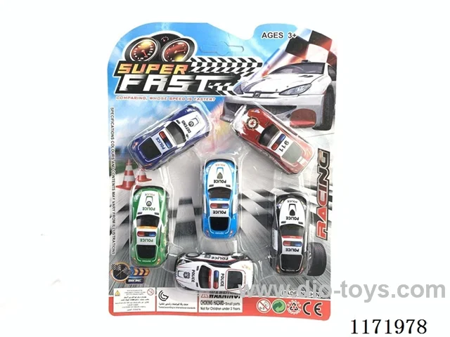 6PCS pull back iron car