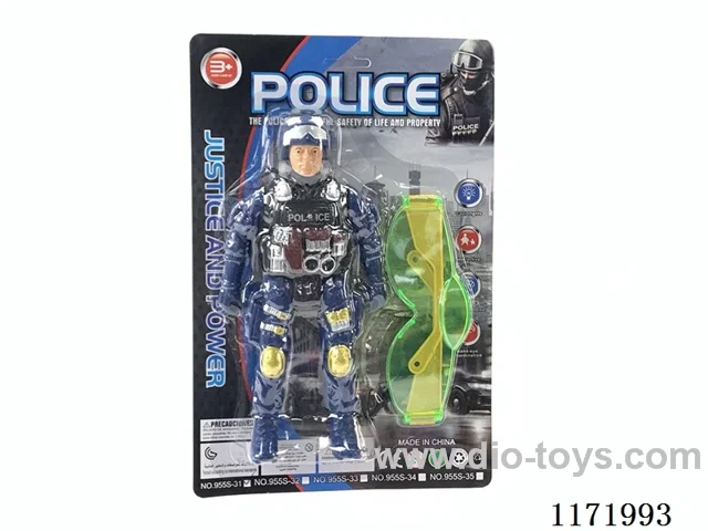 Police + glasses with lights included battery 2 colors mixed