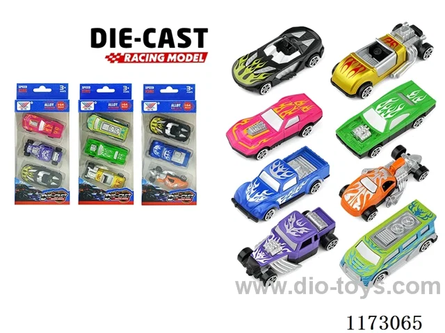 1:64 free wheel alloy car 3PCS