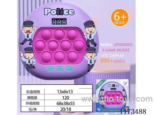 LCD speed push game -999 levels /6 modes /4 color lights