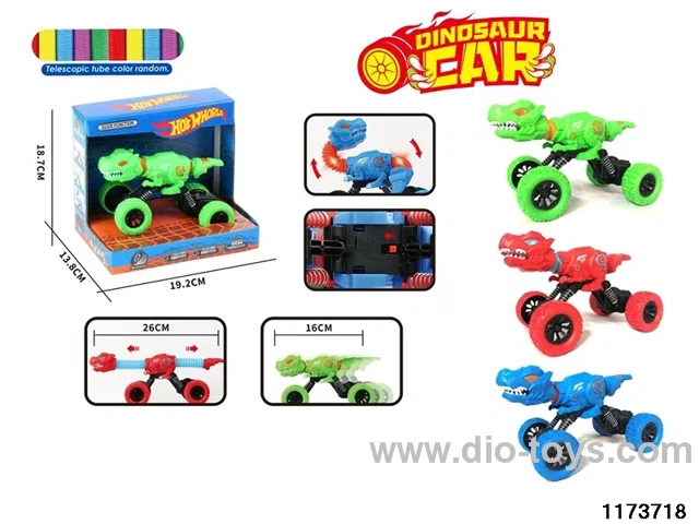Lighted Retractable Inertia Dinosaur Car