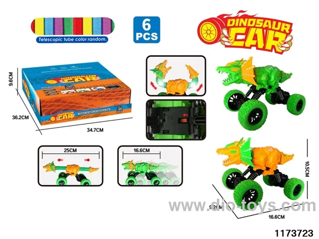 Lighted Retractable Inertia Dinosaur Car