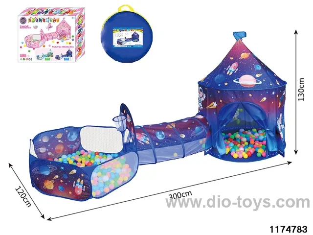 3-in-1 Space Yurt + Round Channel + Ball Pool + 60 Balls