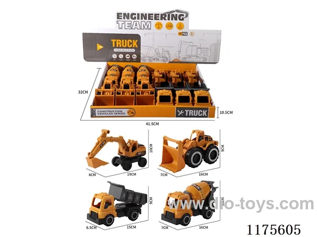 sliding Four construction vehicles 12 PCS
