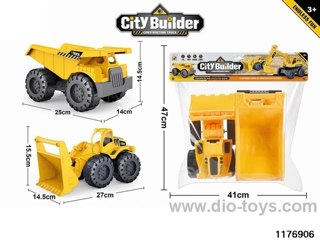 Oversized bulldozer + truck