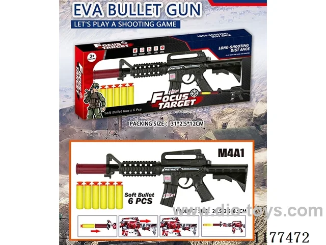 Inflatable soft bullet gun