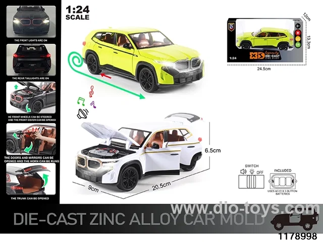 1:24 alloy pull back car with Lights and sound effects