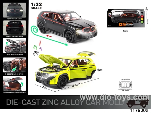 1:32 alloy pull back car with Lights and sound effects