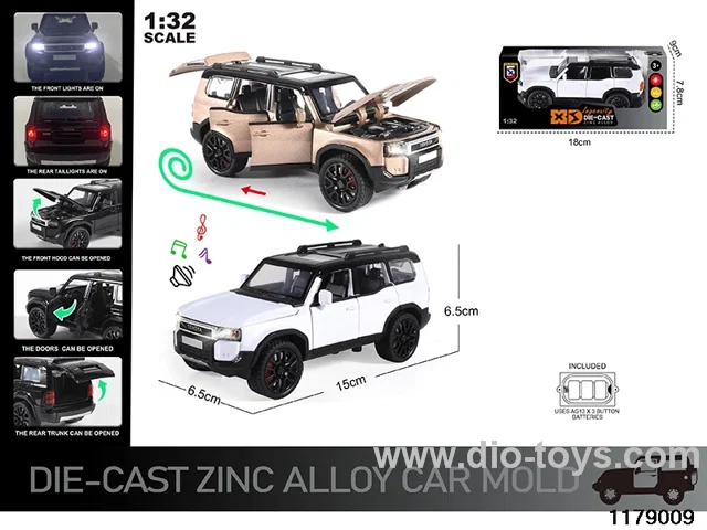 1:32 alloy pull back car with Lights and sound effects