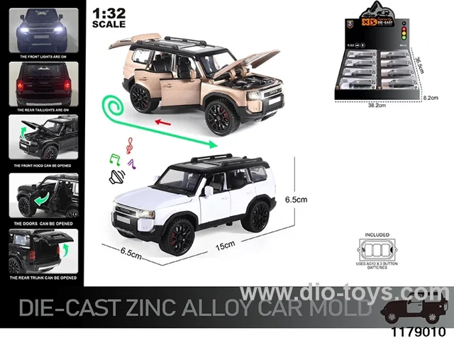 1:32 alloy pull back car with Lights and sound effects