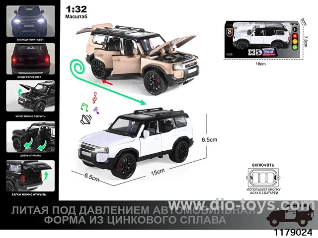 1:32 alloy pull back car with Lights and sound effects