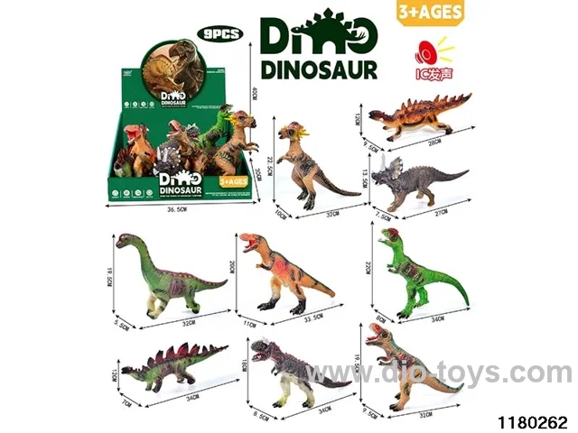 Vinyl Dinosaur Model with ic（9pcs）