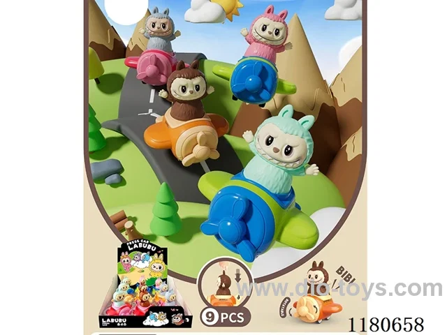 Press and slide airplane rag toy car 9PCS/box