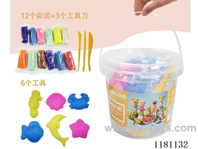 22PCS Colorful Clay Set/Small Bucket/Color Random.