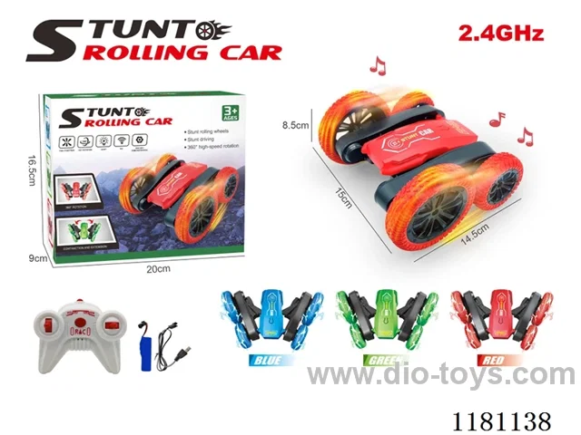 2.4G rc stunt car with light 3 colors included 3.7V battery