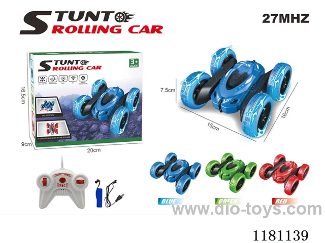 27MHZ rc stunt car with light 3 colors included 3.7V battery