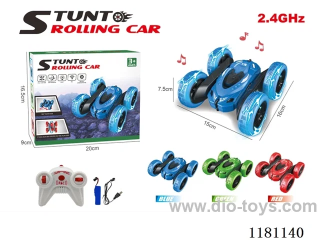 2.4G rc stunt car with light 3 colors included 3.7V battery