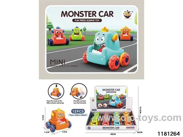Press Little Monster Car 12pcs