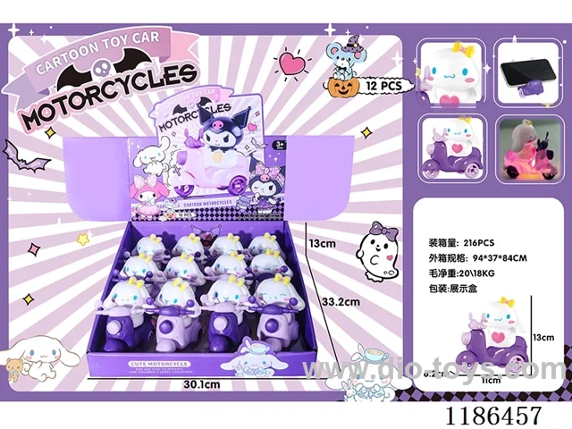 free wheel car with light 12PCS