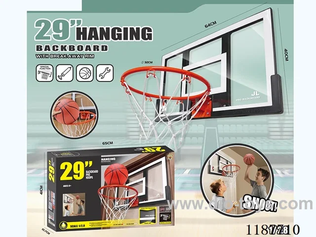 64 Long Reinforced Hanging Basketball Board White
