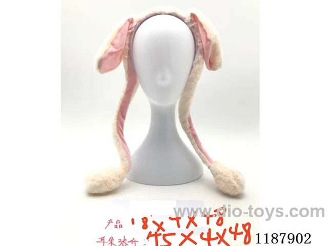 Plush Rabbit Ears Headdress with Movable Ears