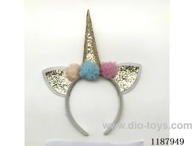 Gold and pink unicorn tiara with flowers