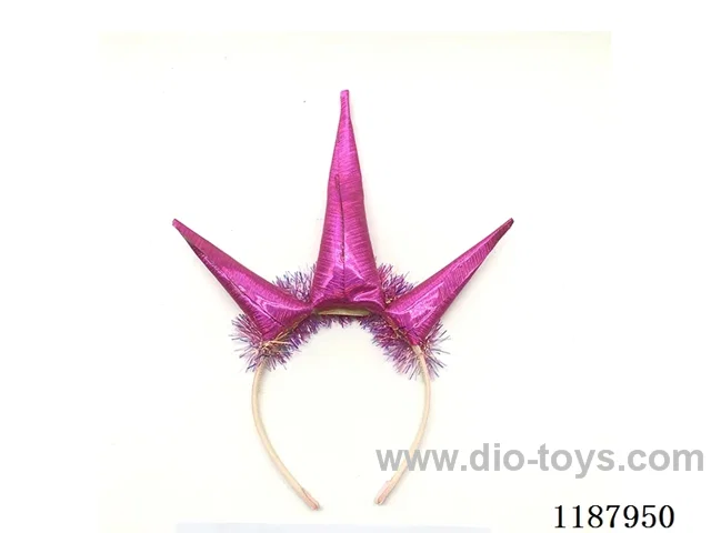 3 Pointed Horns Pretty Shiny Fabric Headdress