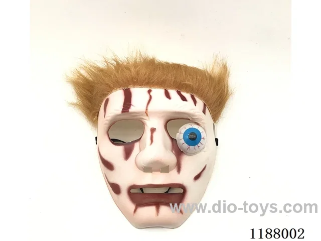 Electric Flash Eyeball Half Face Mask w/Hair