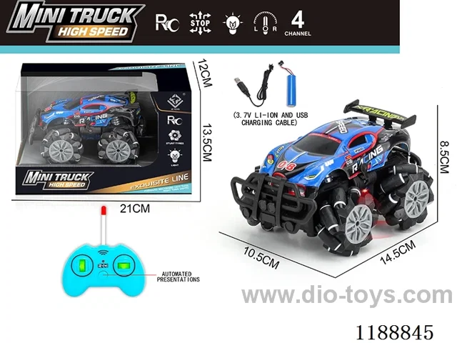 rc stunt PVC car with light included battery