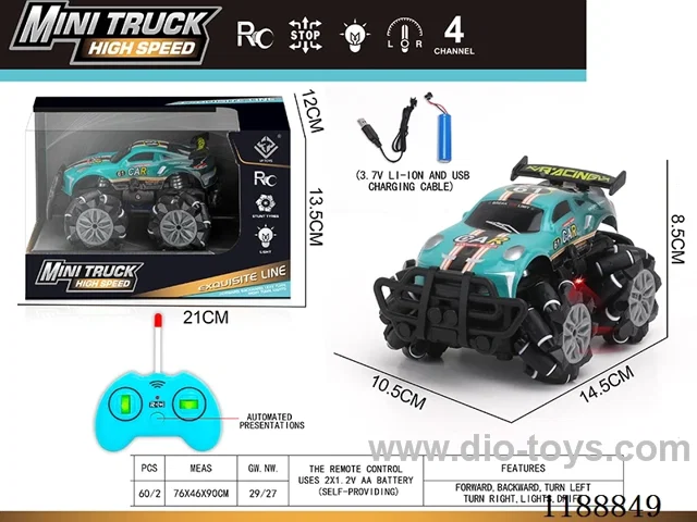 rc stunt PVC car with light included battery