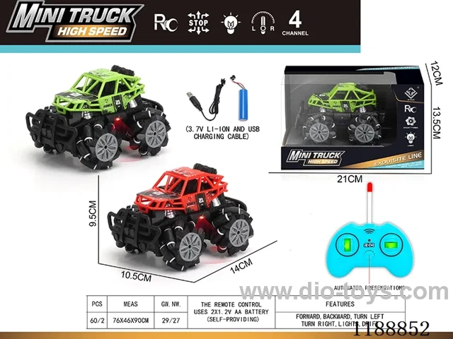 rc stunt car with light included battery