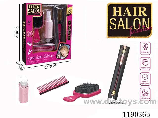 Electric Hairdressing Simulation Set with Hair Straightening Stick 4-Piece Set