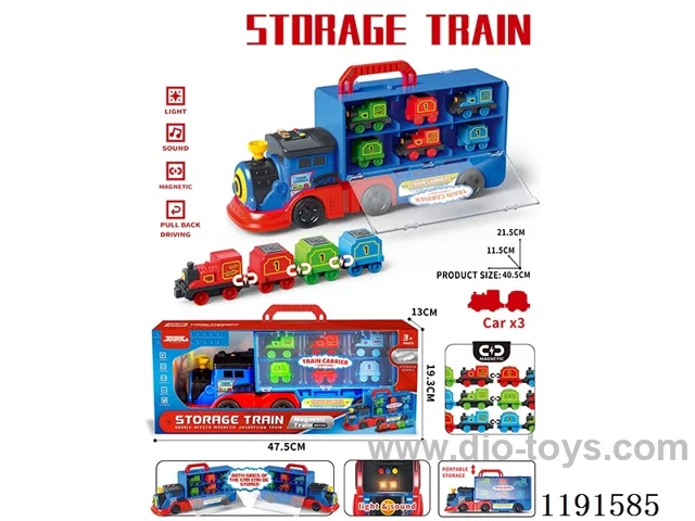 Magnetic Storage Train 3PCS with light/sound not included 2*AAA