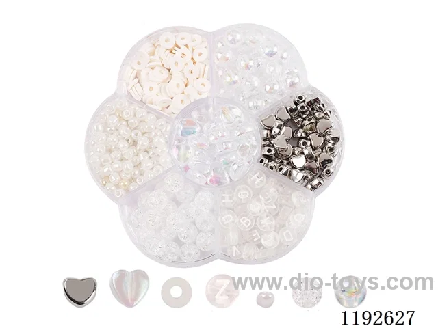 DIY Jewelry Set(Rice beads + soft ceramic + spacer beads + coloured beads + thread (7 compartments))