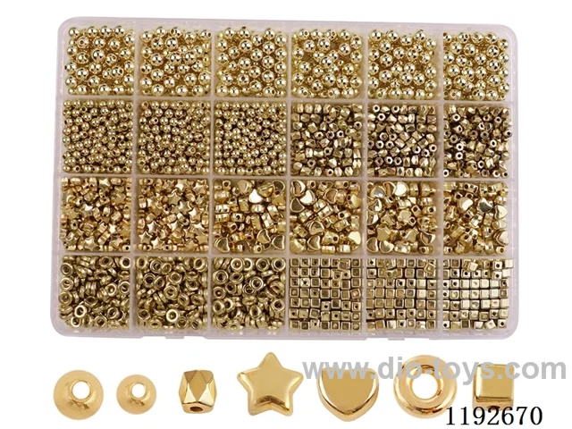 DIY Jewelry Set(4/6cm round beads + spacer beads + thread (24pcs))