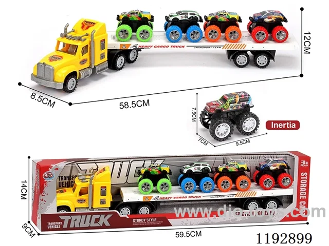 Trailer with 4PCS pull back tin bike