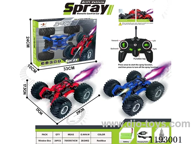 27MHZ rc stunt car with spray included battery 2 colors