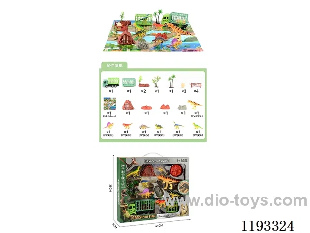 Dinosaur Scene Set + 1 Inertia Transport Vehicle