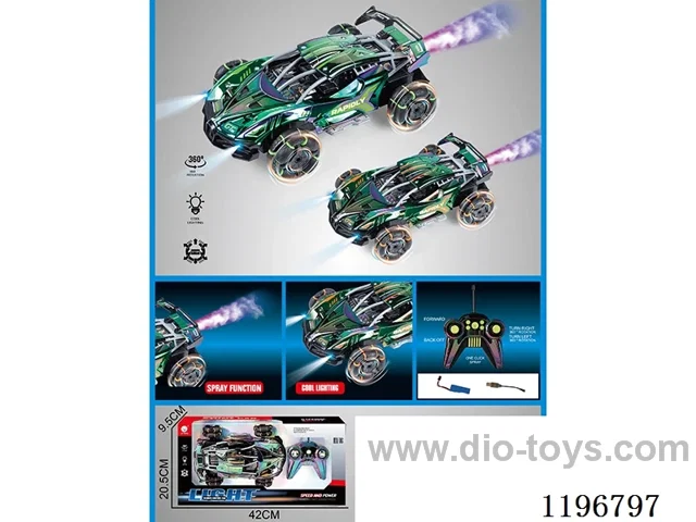 27MHZ 1:16 5ch rc stunt car with light/spray