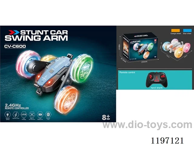 Lighted Wheel Swing Arm Stunt Car